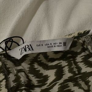 Zara Olive and Cream long dress.